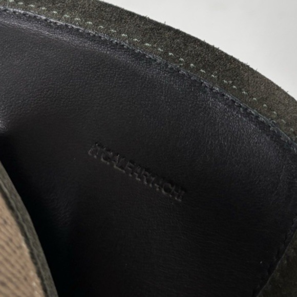 Burberry Ankle Boots Suede Chunky Heel Boots Green - Nova Check Plaide Sz 10 us - Picture 8 of 11